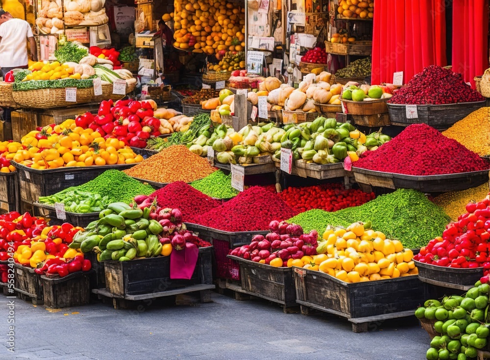 different vegetables in the market