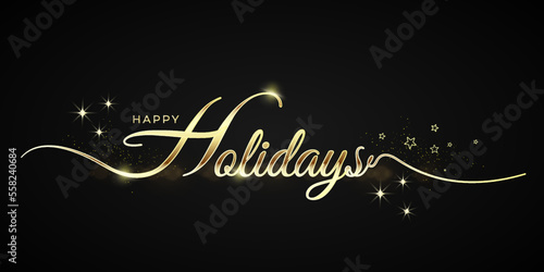 Happy holidays vector calligraphy. Greeting holiday card, can use for, landing page, template, ui, web, mobile app, poster, banner, flyer, background
