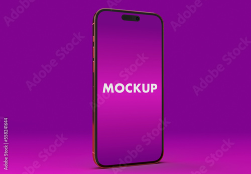 iPhone 14 Pro Max On a Simple Clean and Minimalistic Fuxia Background