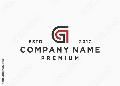 initial letter gp logo design vector illustration template