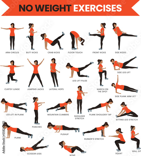 No Weight Fitness Exercises for Body Weight Strength Training