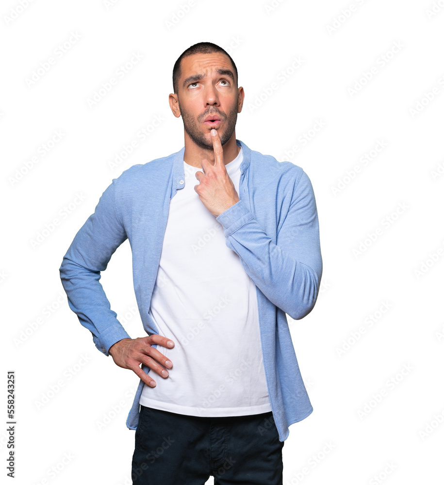 Amazed young man looking gesture Amazed young man looking gesture