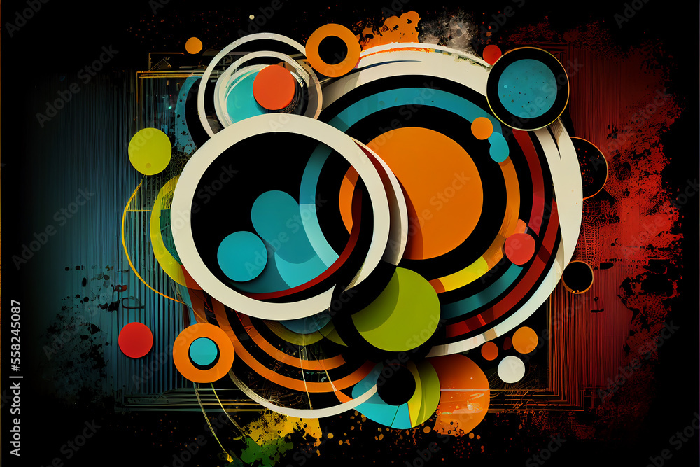 Obraz premium Background with circles and squares
