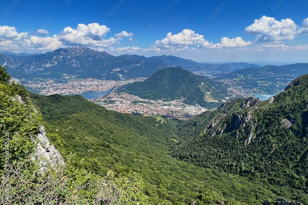 view of the landscape around the town of Lecco view of the landscape around the town of Lecco