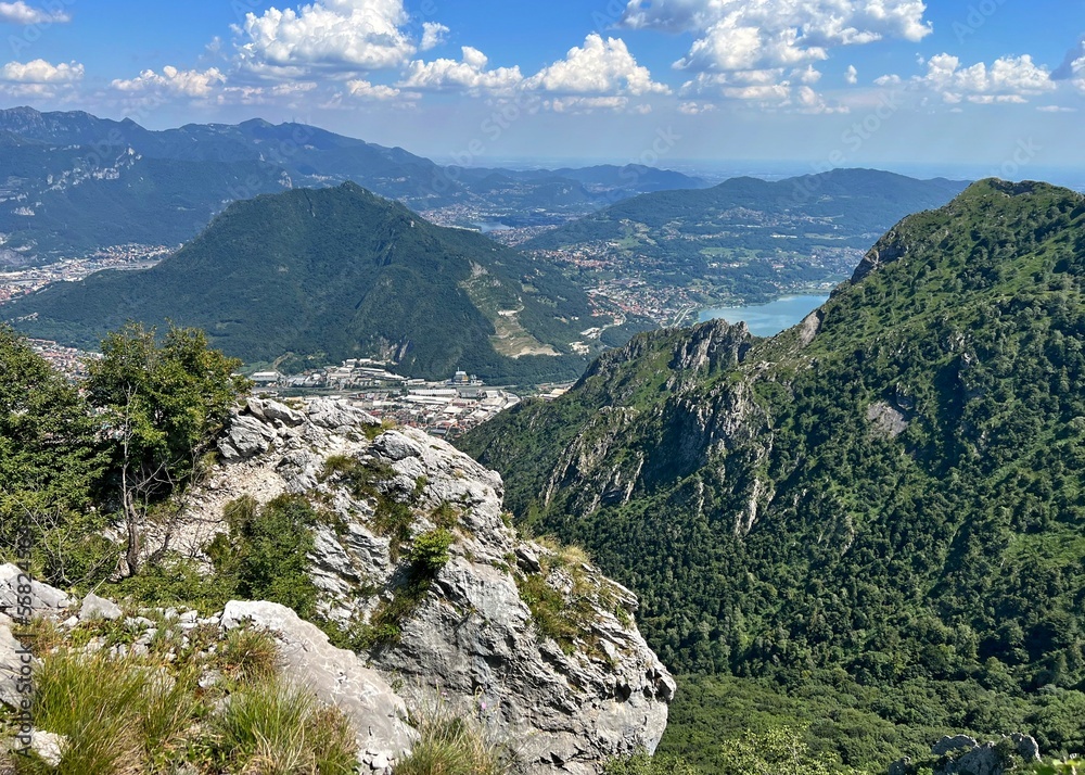 view of the landscape around the town of Lecco