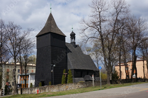 Church of St. Lawrence (kosciol sw. Wawrzynca), wooden temple from 16th century. Chorzow, Poland.