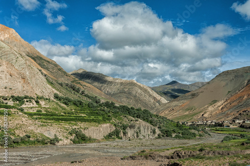 Landscape along the way between Karo La Pass and Simu La Pass, Tibet  photo