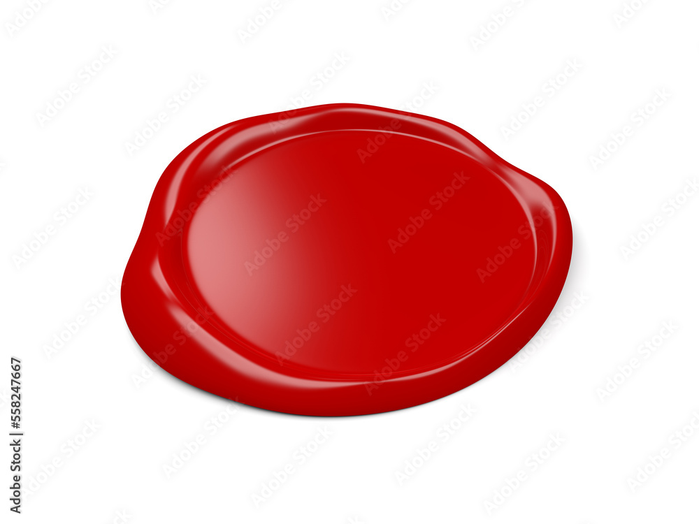 Red wax seal isolated on white background. 3d illustration. Red wax seal isolated on white background. 3d illustration.
