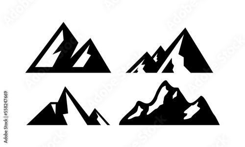 set high mountain logo vector