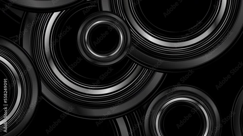Black and grey metallic circles abstract tech geometric linear ...