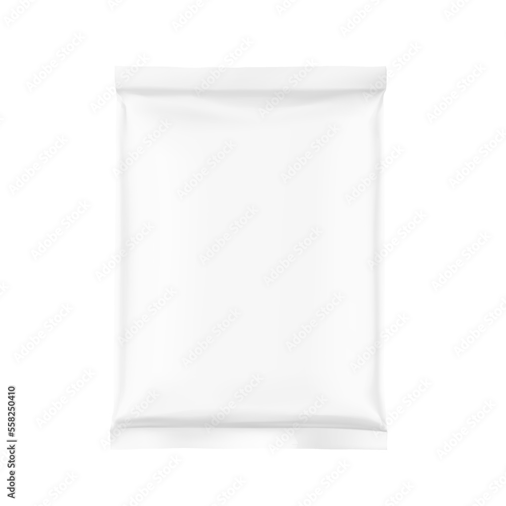 Blank transparent pillow bag mockup. Vector illustration isolated on white background. Can be use for template your design, promo, adv. EPS10. Blank transparent pillow bag mockup. Vector illustration isolated on white background. Can be use for template your design, promo, adv. EPS10.