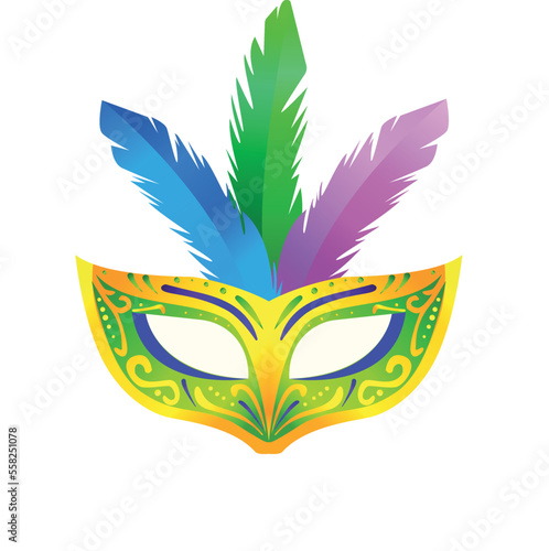 Illustration vector carnival mask with feathers