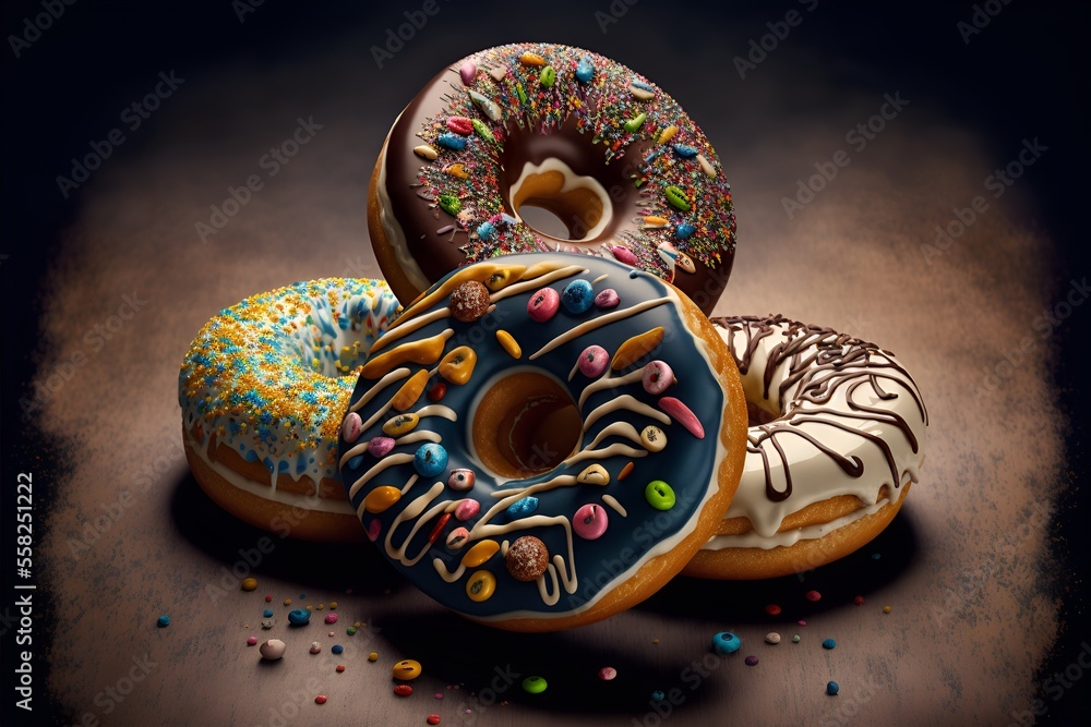Donuts, Sweet Donuts, Generative AI Donuts, Sweet Donuts, Generative AI