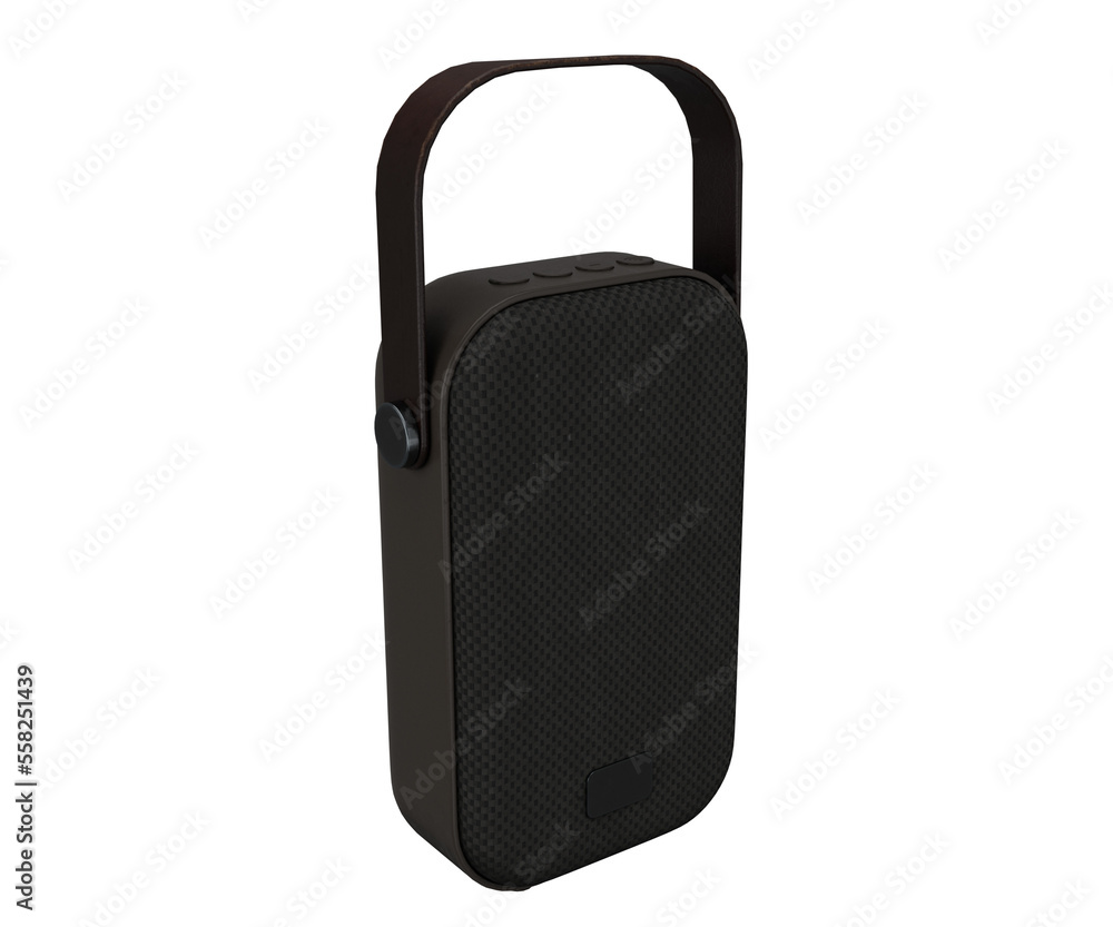 Naklejka premium 3d rendering portable speaker with handle
