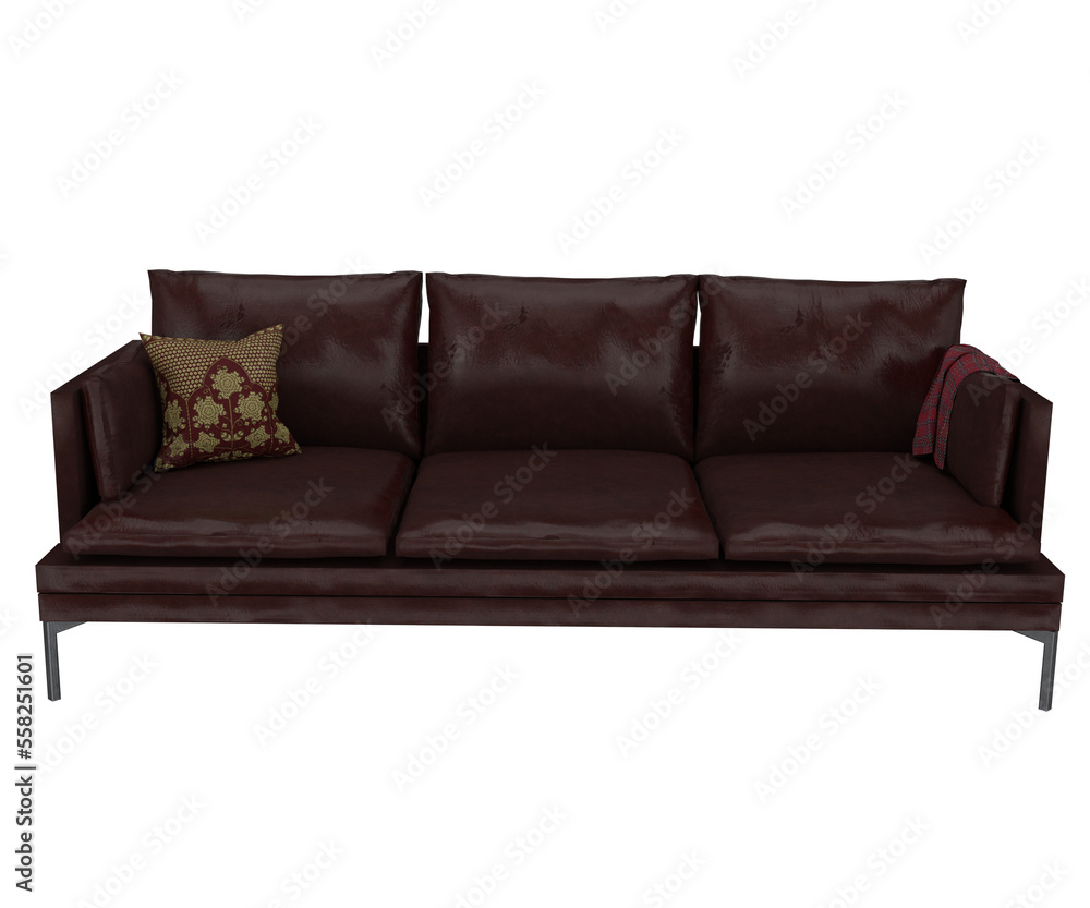 Obraz premium 3d rendering three seater sofa modern cafe