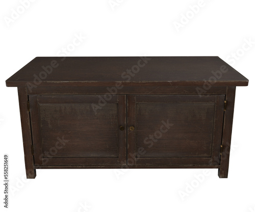 3d rendering old wooden low cabinet