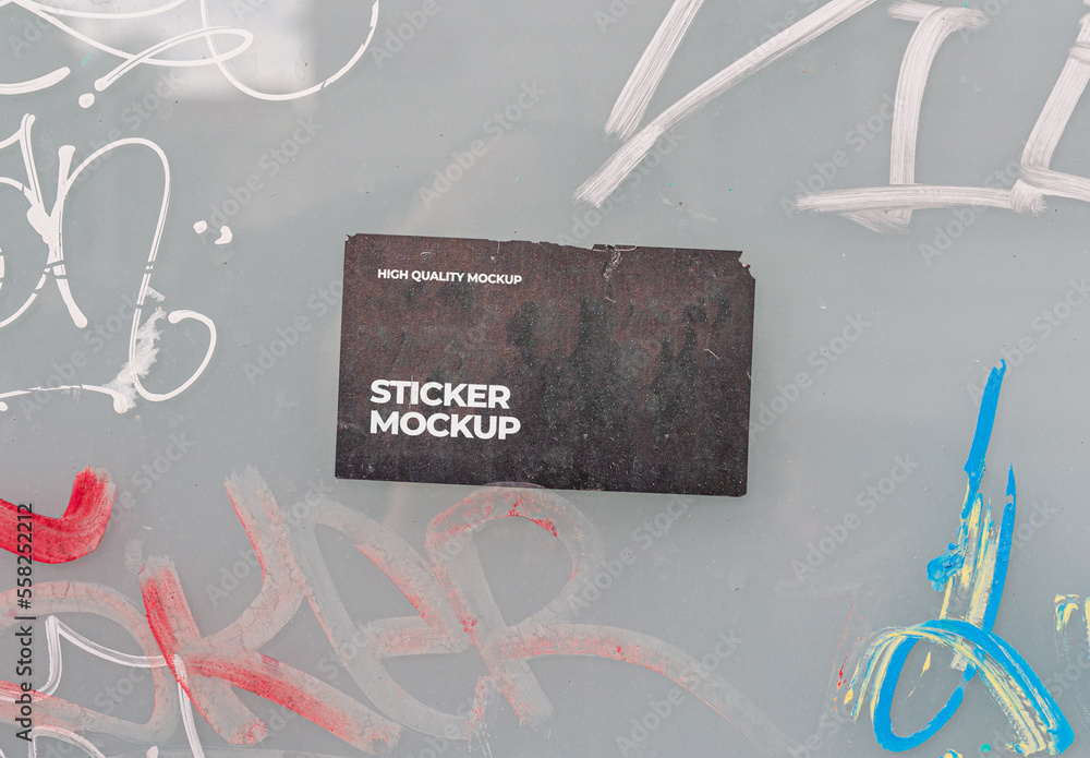 Sticker Mockup Paper Template Texture Street Urban Stock Template ...
