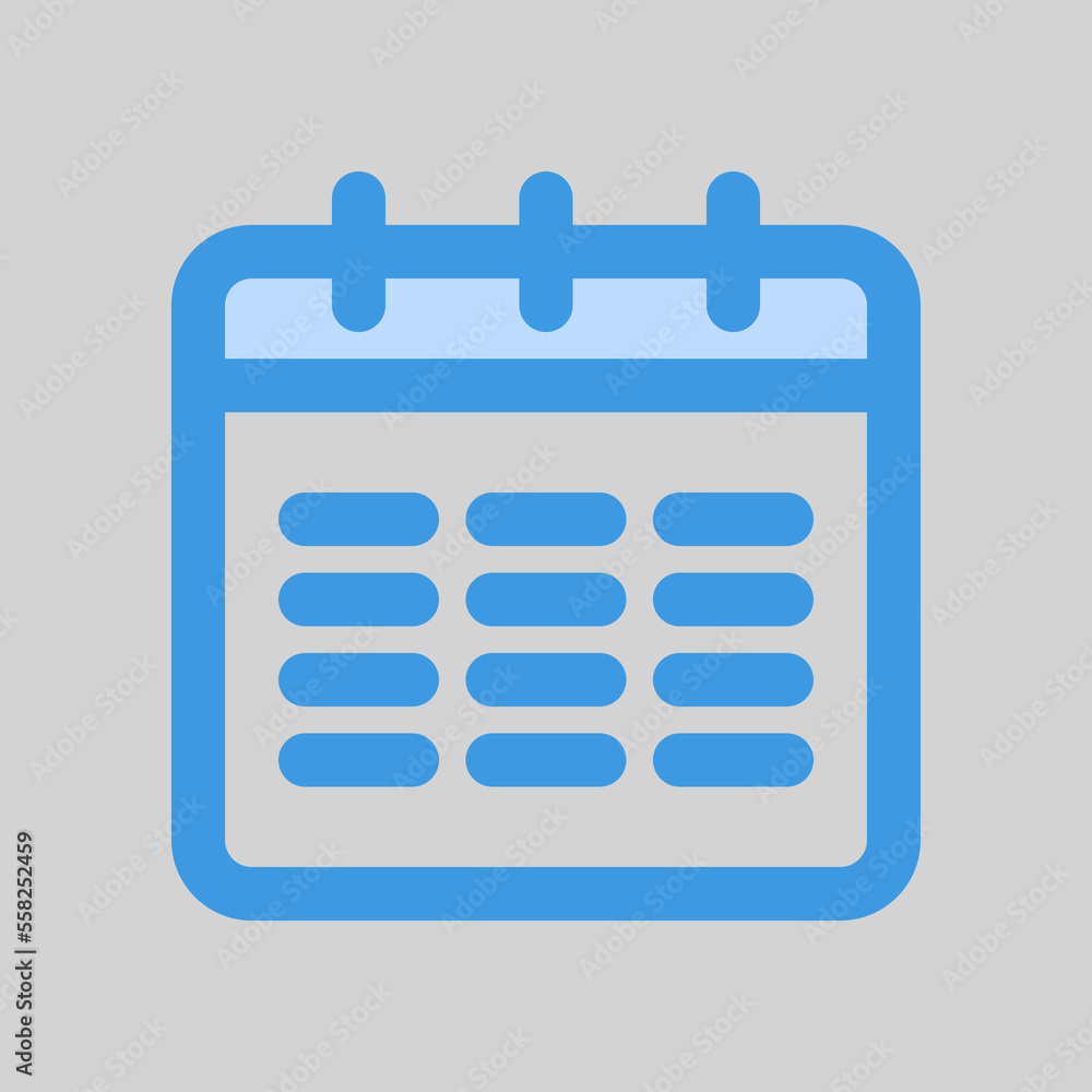 Calendar icon in blue style, use for website mobile app presentation Calendar icon in blue style, use for website mobile app presentation