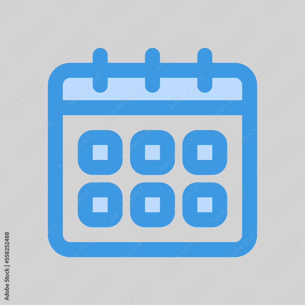 Calendar icon in blue style, use for website mobile app presentation Calendar icon in blue style, use for website mobile app presentation
