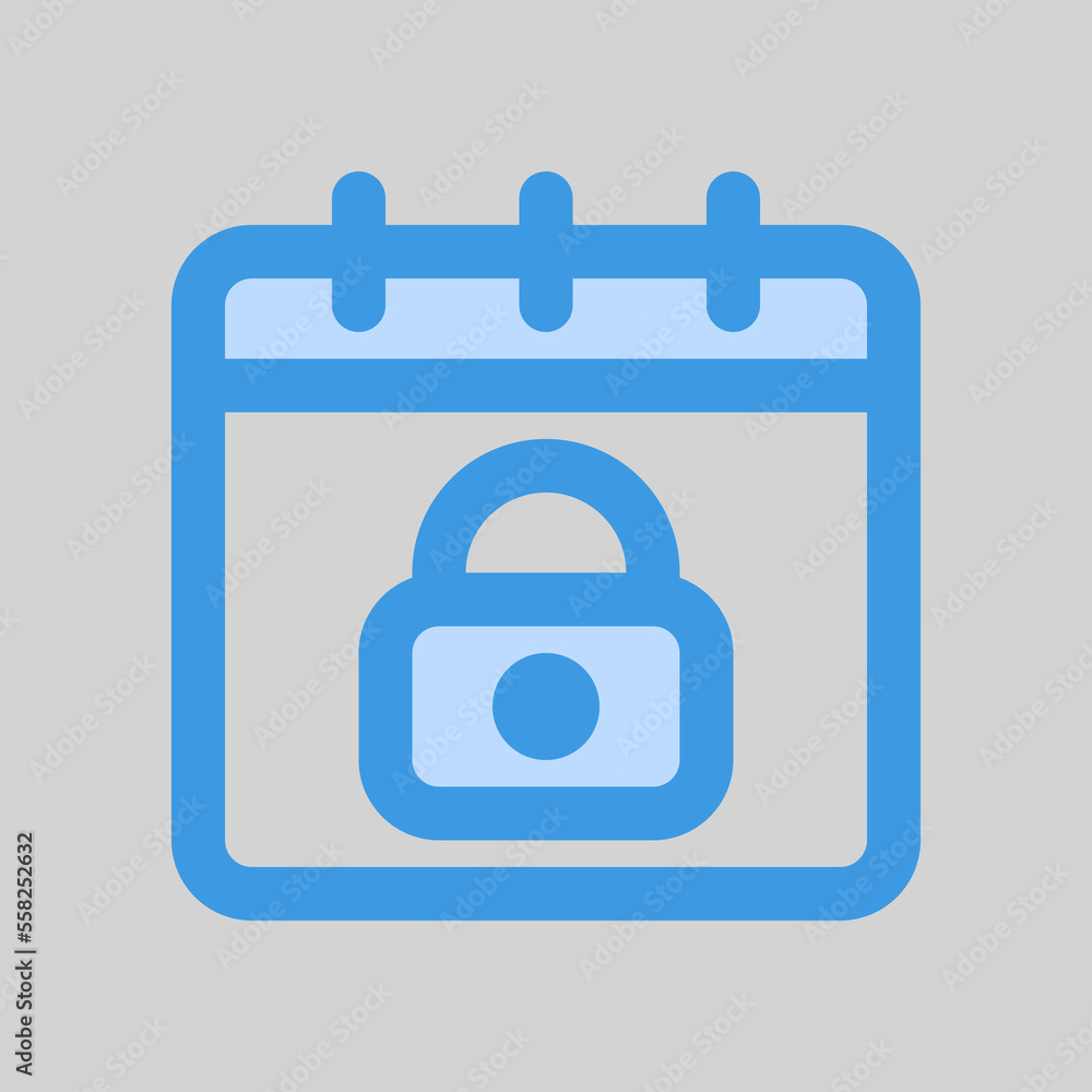 Lockdown calendar icon in blue style, use for website mobile app presentation Lockdown calendar icon in blue style, use for website mobile app presentation