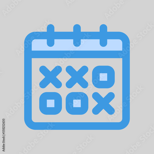 Calendar icon in blue style, use for website mobile app presentation