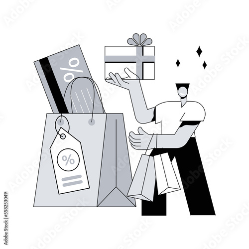 Retail markdown abstract concept vector illustration. Promotional discount program, lowest price guarantee, cash flow for your business, in-store sale event, bad buying decision abstract metaphor.