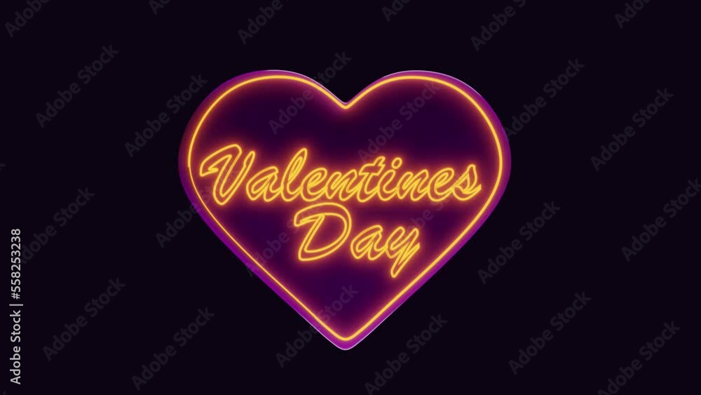 Neon sign in the shape of a heart with the inscription for Valentine's Day. High quality 4k animation Neon sign in the shape of a heart with the inscription for Valentine's Day. High quality 4k animation