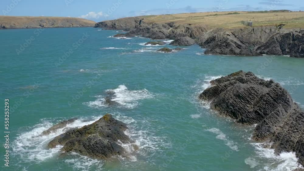Aerial view of the Welsh coastline in summer (Gwbert, Pembrokeshire) Aerial view of the Welsh coastline in summer (Gwbert, Pembrokeshire)