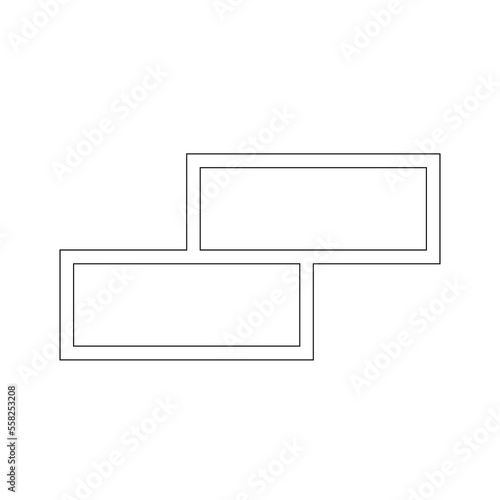 Simple black line empty bookshelf 