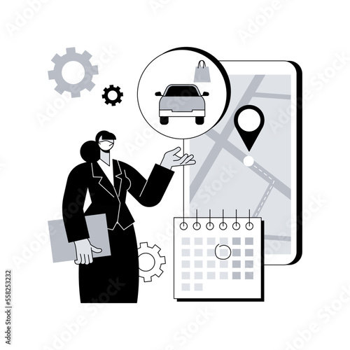 Set quick and efficient pickup service abstract concept vector illustration. Employee safety, small business owner, coronavirus exposure, quickservice customer, assemble order abstract metaphor.