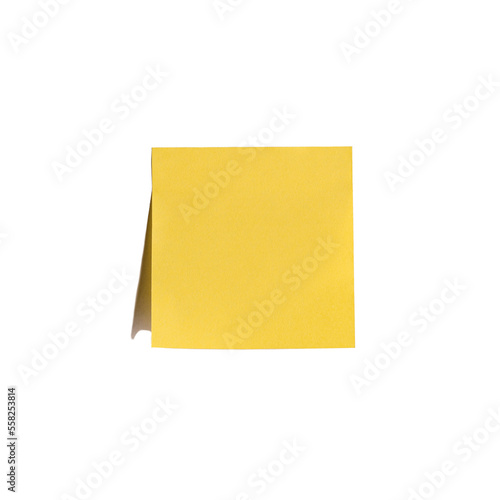 Blank yellow sticker or post it note. Isolated.