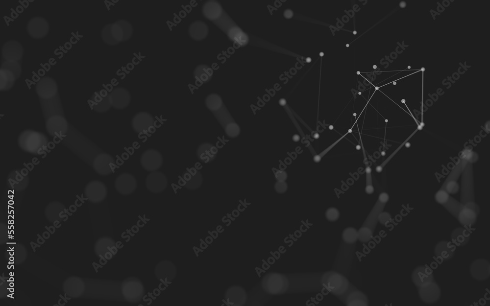 Abstract background. Molecules technology with polygonal shapes, connecting dots and lines. Connection structure. Big data visualization. Abstract background. Molecules technology with polygonal shapes, connecting dots and lines. Connection structure. Big data visualization.