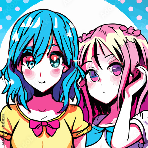 Anime Girl Manga Illustration Cosplay Pop Art Style