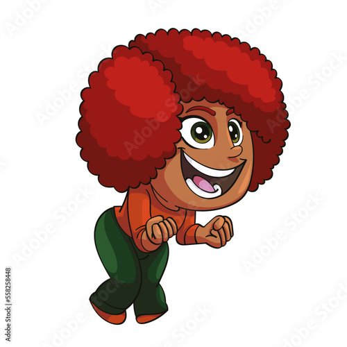 happy charater woman