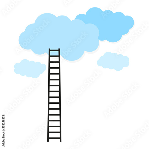 stairway to heaven. Business success. Vector illustration.