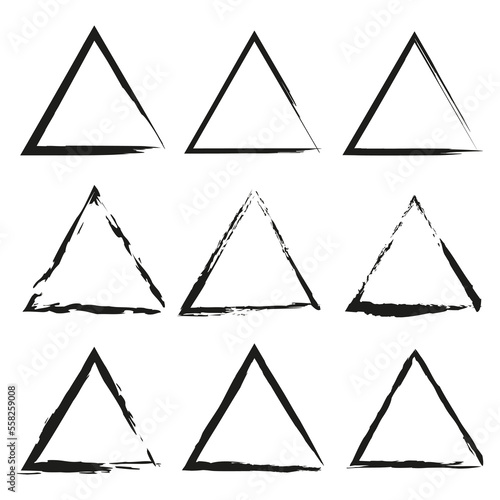 brush triangles. Vector illustration.