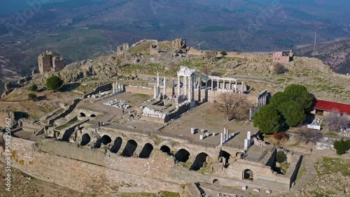 Turkey Bergama ancient city drone view photo