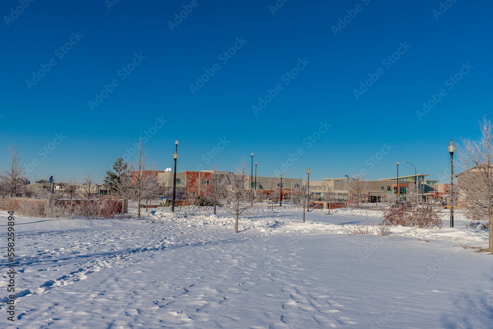 Winter at Willowgrove Square in Saskatoon, Canada