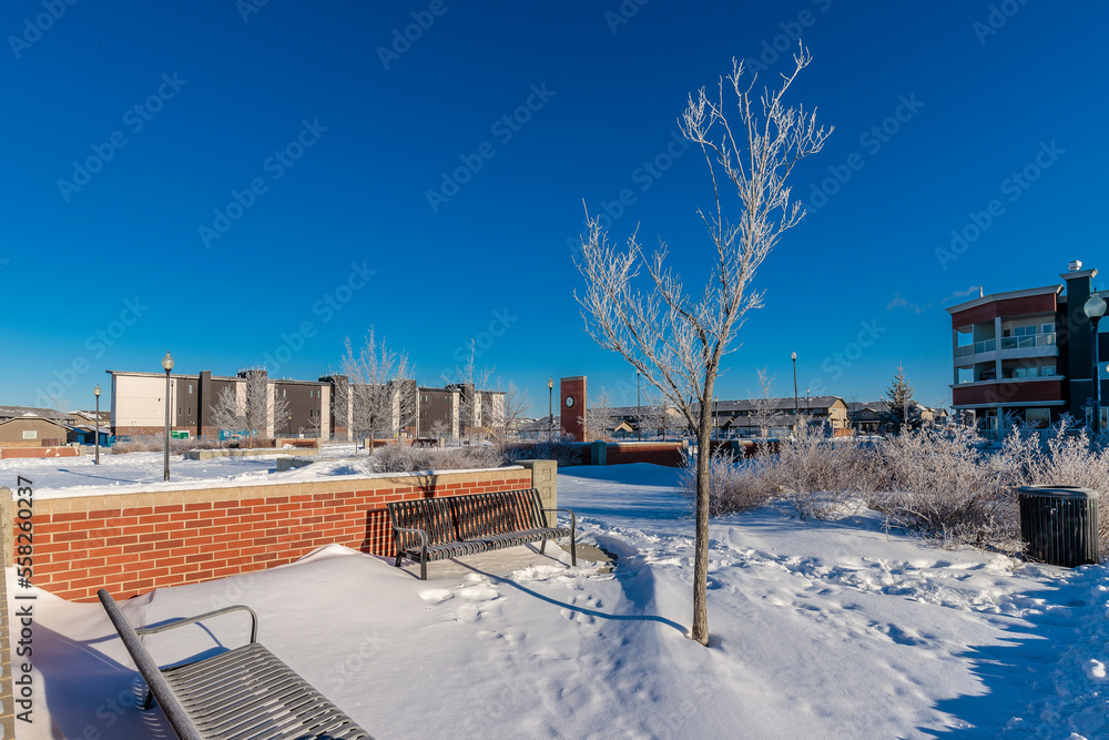 Winter at Willowgrove Square in Saskatoon, Canada