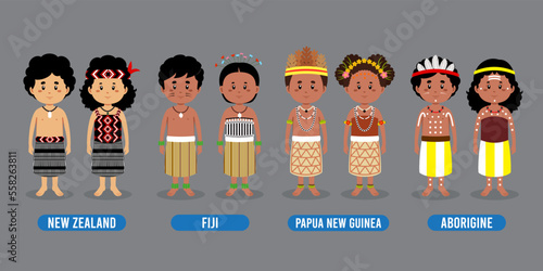 Character in Different National Costumes