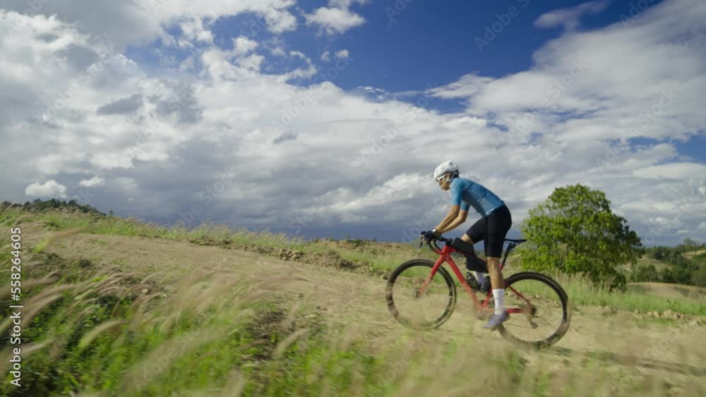Cyclists adventure on gravel roads Cyclists adventure on gravel roads