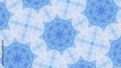 万華鏡_雪_青×白
