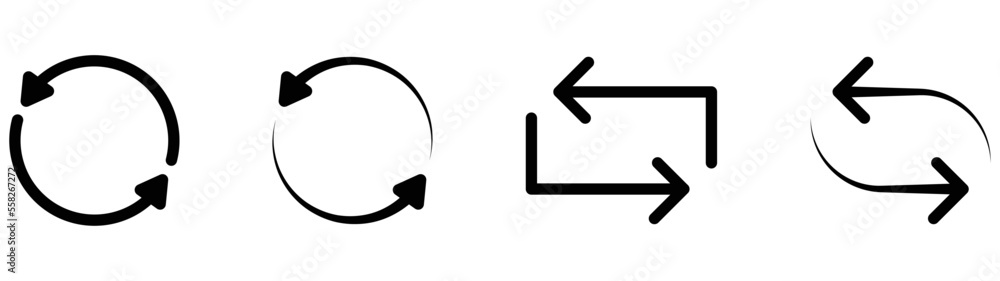 synchronize icon set. style sign symbol, vector illustration synchronize icon set. style sign symbol, vector illustration