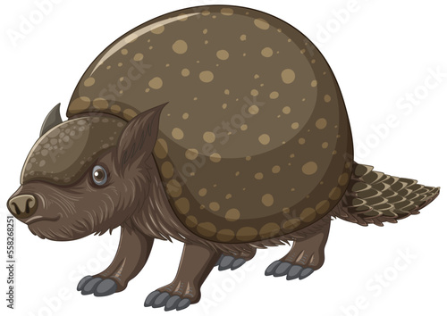 Glyptodon extinct mammal vector