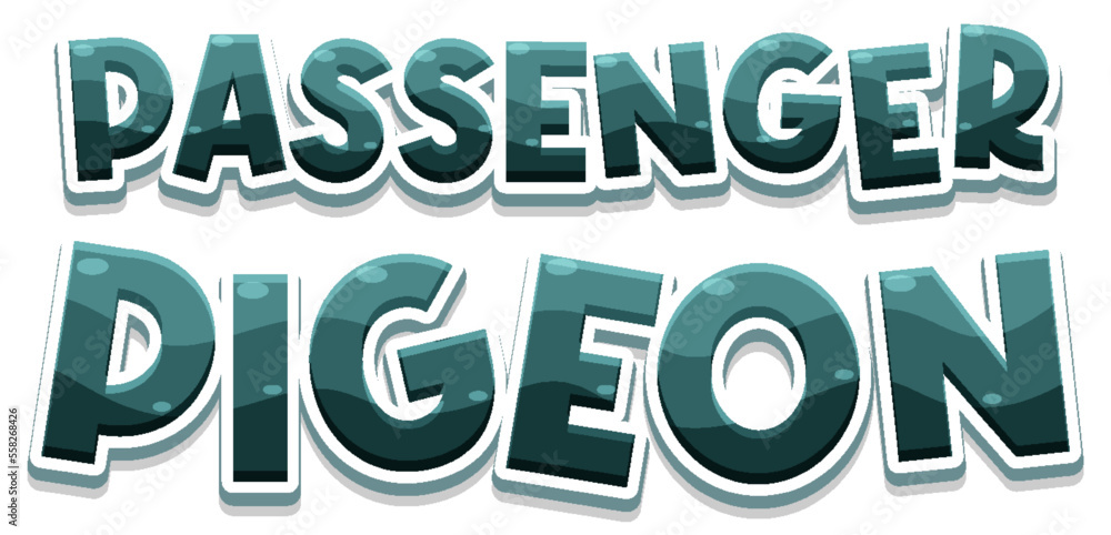 Green passenger pigeon text icon
