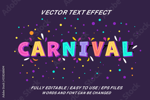 carnival vector text effect fully editable