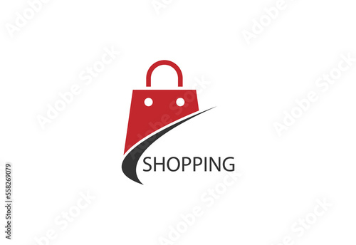 Shopping bag logo. online shop logo.