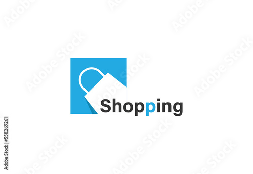 Shopping bag logo. online shop logo.