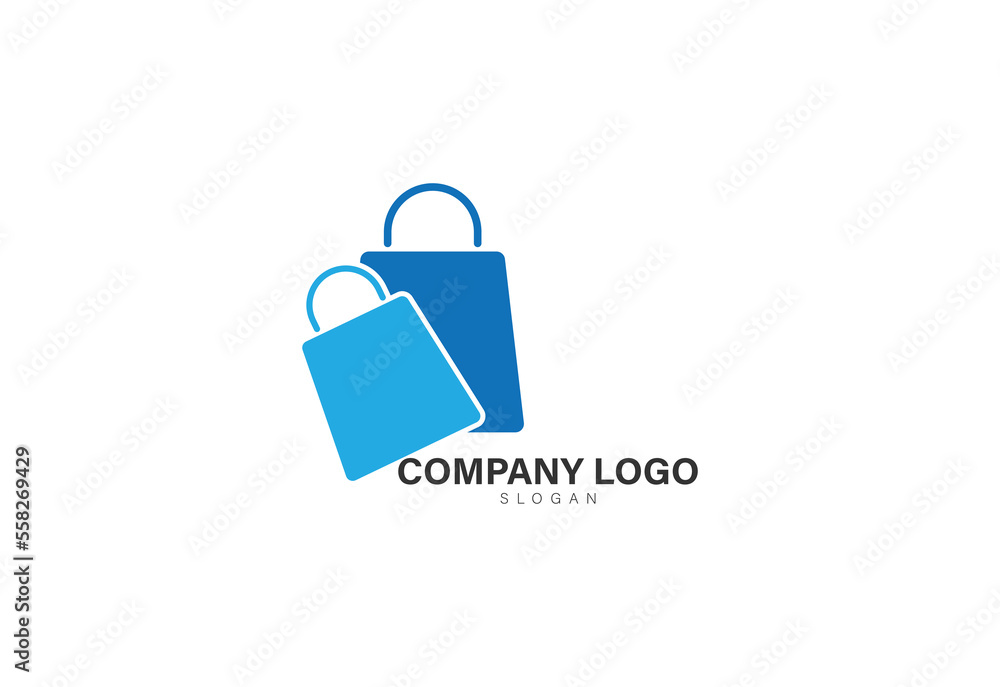 Shopping bag logo. Online shop logo. Shopping bag logo. Online shop logo.