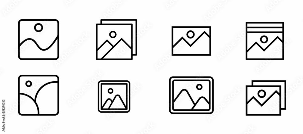Gallery icon template set. Stock vector illustration. Gallery icon template set. Stock vector illustration.